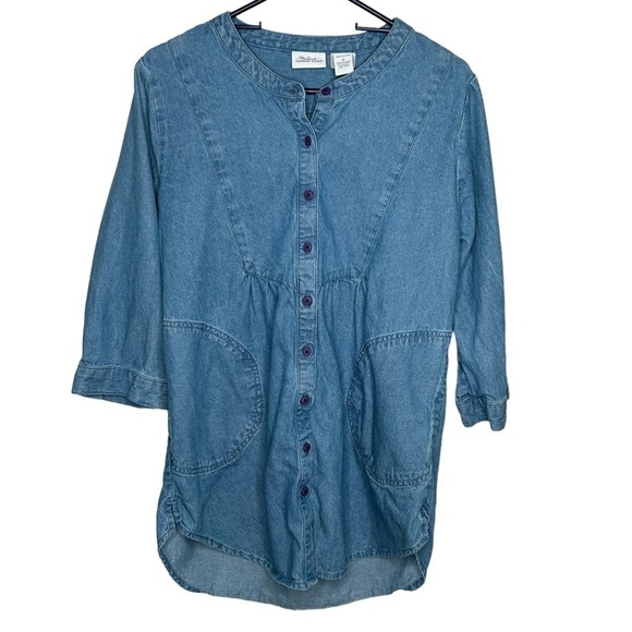 The Vermont Country Store Denim Tunic Top With Pockets Size Small - Picture 1 of 4